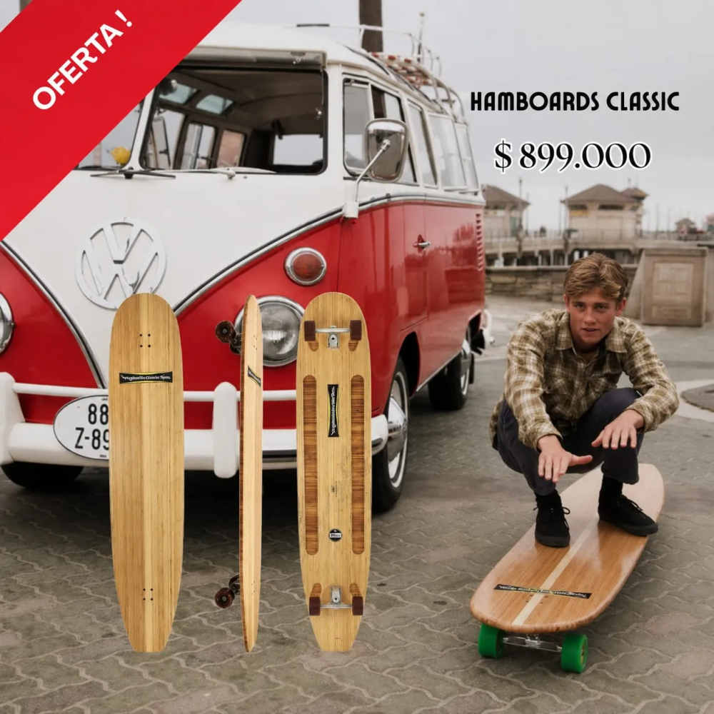 Hamboards Classic 74 — Monopatín longboard de bambú 5.0 (81 reseñas)