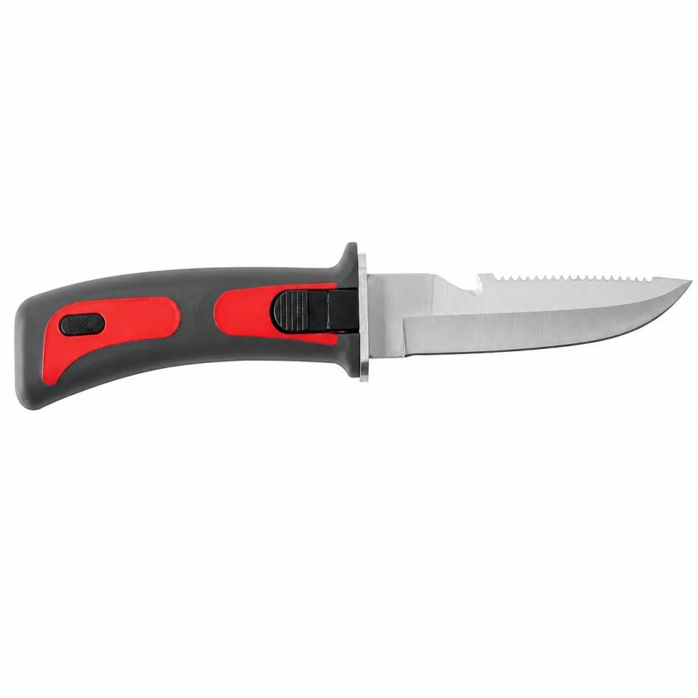 Cuchillo de Buceo Seac Bat con Cortador de Sedal Rojo