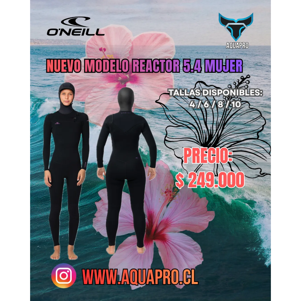 TRAJE MUJER REACTOR II 5.4MM CHEST ZIP W/HOOD