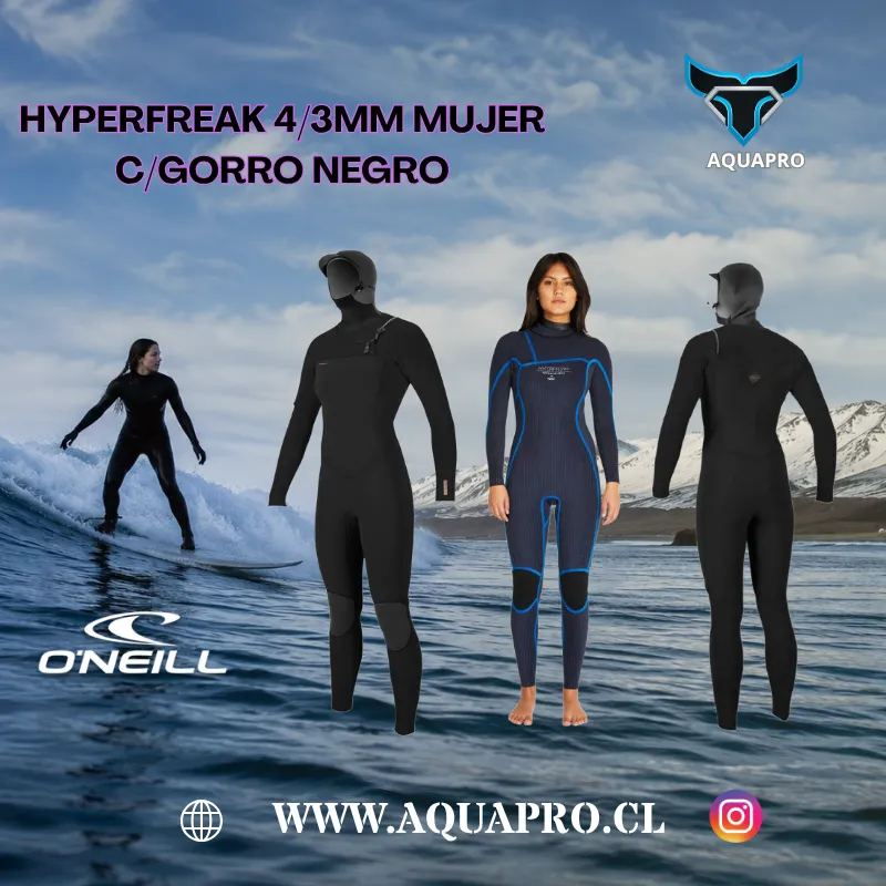 TRAJE MUJER HYPERFREAK 4.3MM CHEST ZIP W/HOOD